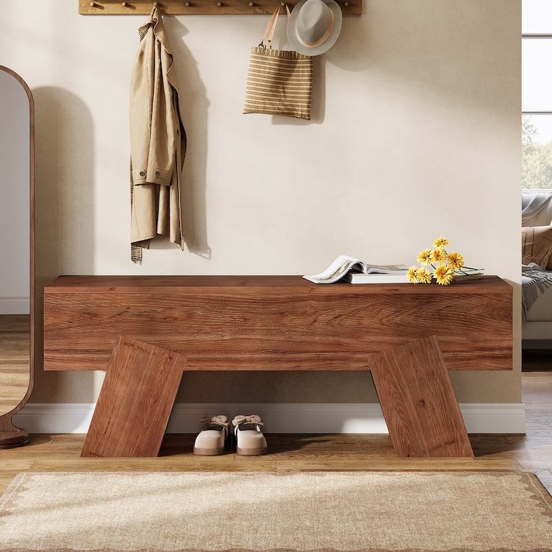 Solid Wood Shoe Bench with Sturdy Legs
