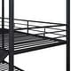 preview thumbnail 9 of 23, Modern Twin Over Twin Metal Floor Bunk Bed with Ladder and Slide, House Shaped Metal Bedframe with Roof for Kids, Space-Saving