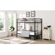 preview thumbnail 13 of 13, Elegant Twin Over Twin Bunk Bed, Metal Structure Bedframe with Safety Guardrails, 2 ladders and Space Saving Design, Black