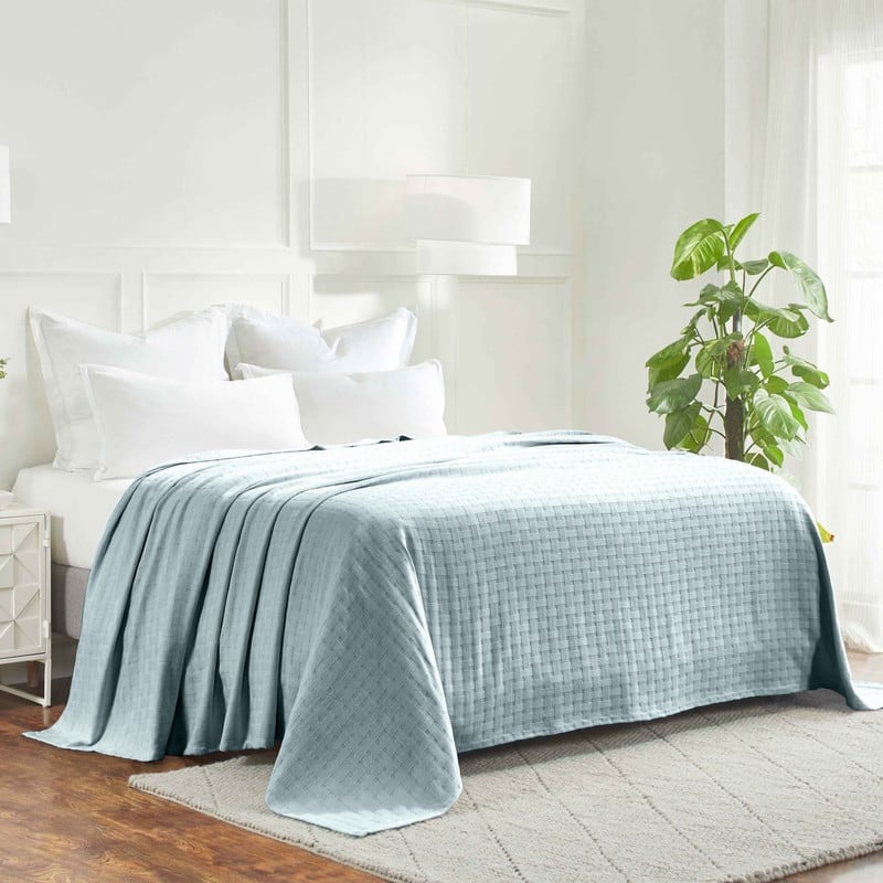 Superior Basketweave All-Season Bedding Cotton Blanket