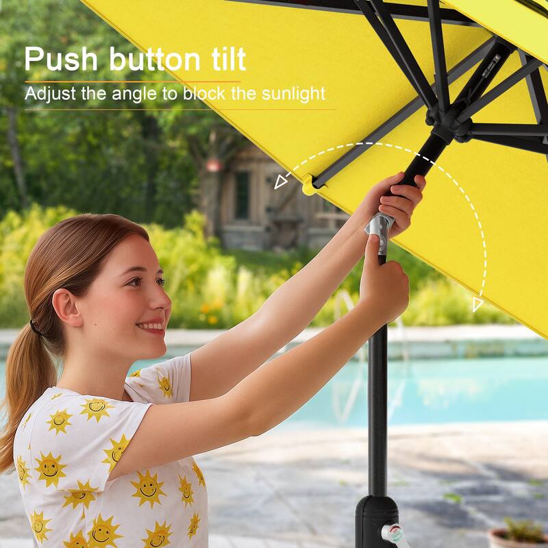 LIVOOSUN 9ft Patio Umbrella Outdoor Table Umbrella with Tilt and Crank