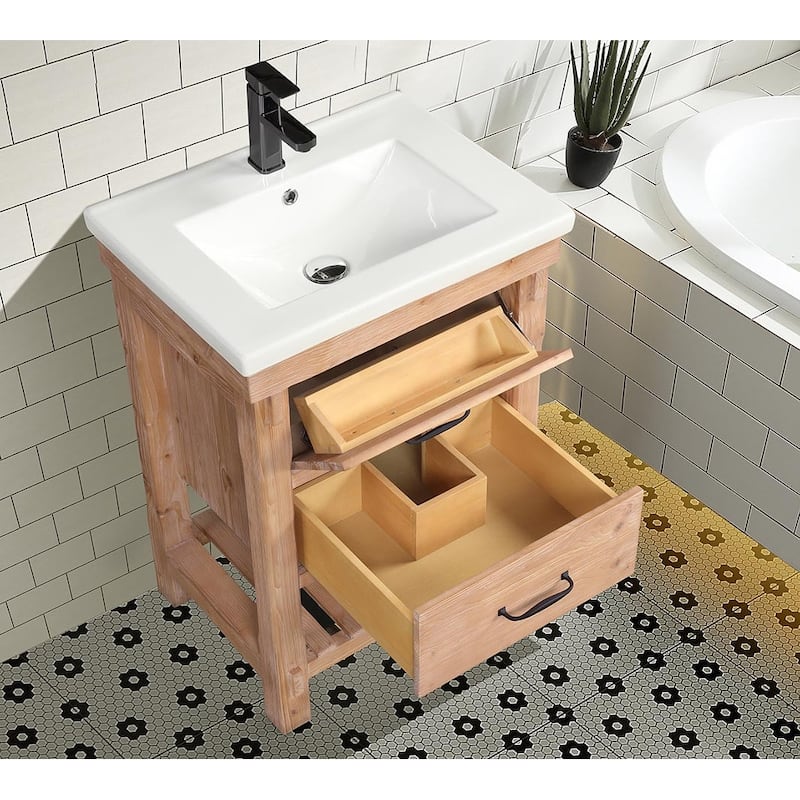 Marina 24" Bathroom Vanity, Driftwood Finish