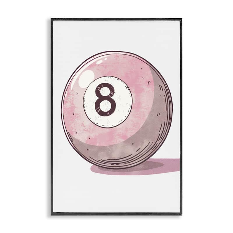 Stupell Pastel Eight Ball Framed Giclee Art Design By LSR Design Studio - 12 x 18 - Black