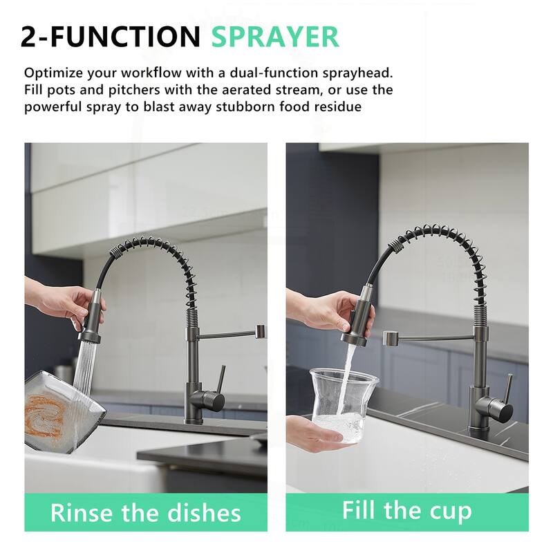 Commercial Kitchen Faucet with Pull Down Sprayer