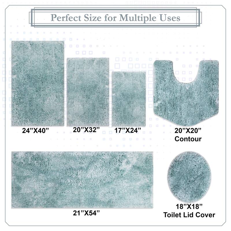 Element Plush Bathroom Rugs Quick-Dry Bathroom Mat, Washable & Absorbent Bath Rugs