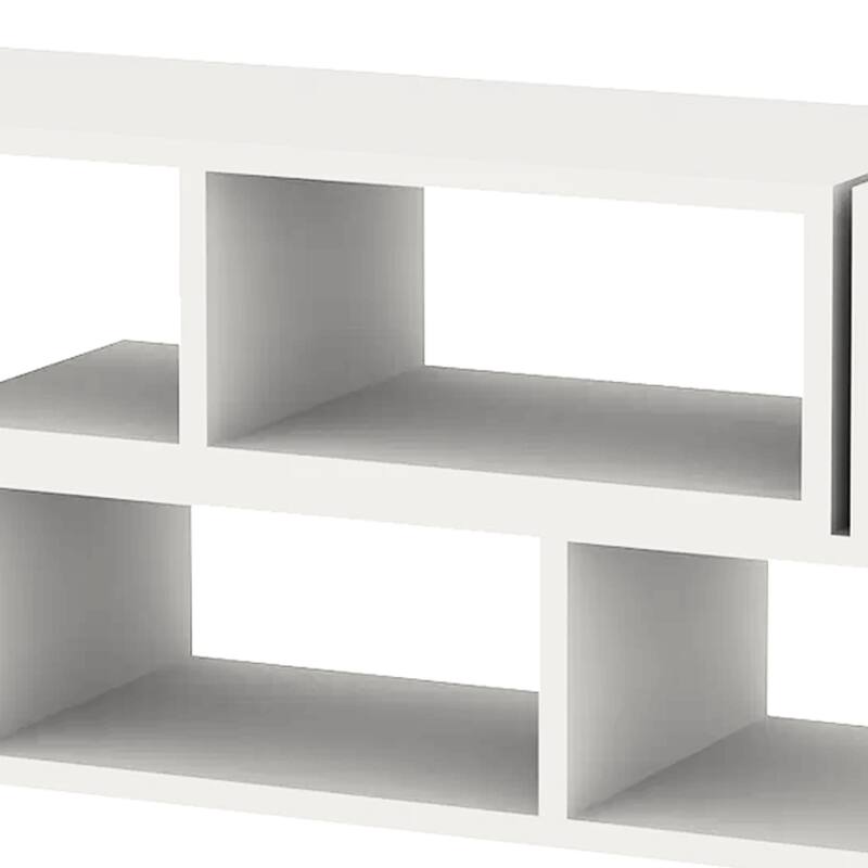 Hollow-Core TV Console and Bookcase Combination, White