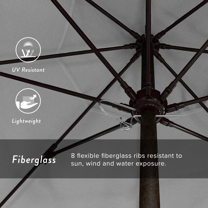 California Umbrella 7.5' Rd.. Aluminum Frame, Fiberglass Rib Market Umbrella, Push Open, Bronze Finish, Olefin Fabric