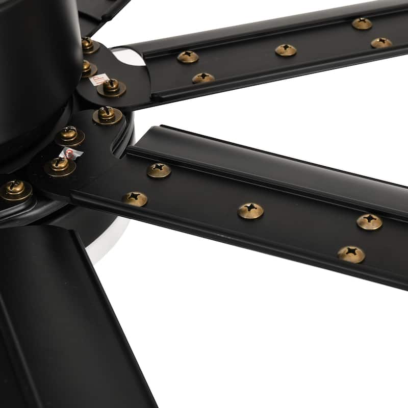 Moasis 96 Inch Black Ceiling Fan with Light and Remote&6 Speeds