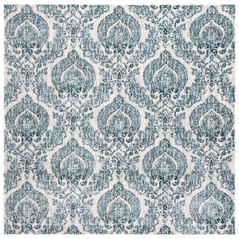 SAFAVIEH Isabella Lorrie Traditional Medallion Rug - 6'7" Square - Navy/Ivory