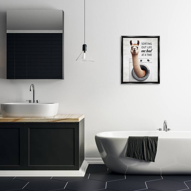 Stupell One Load At A Time Llama Framed Floater Canvas Wall Art Design By Lettered and Lined