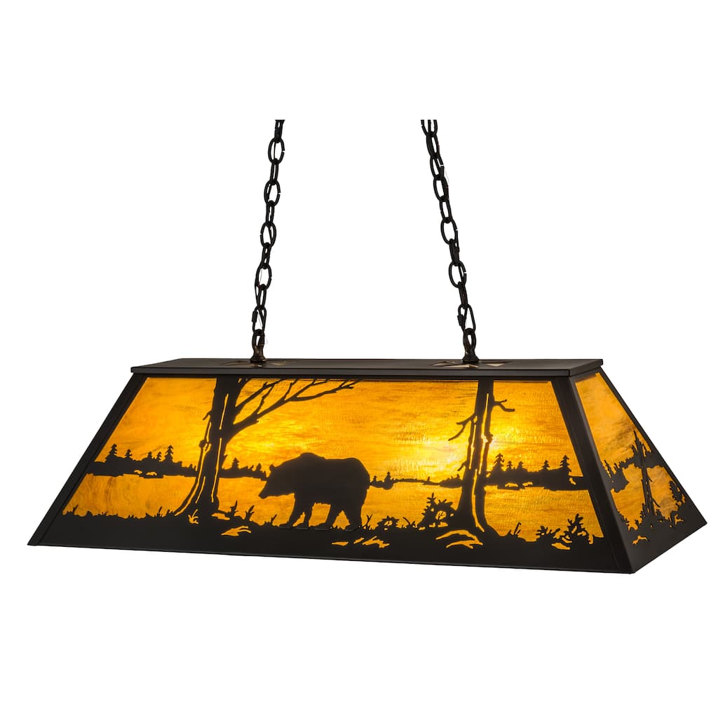 39"L Bear at Lake Oblong Pendant