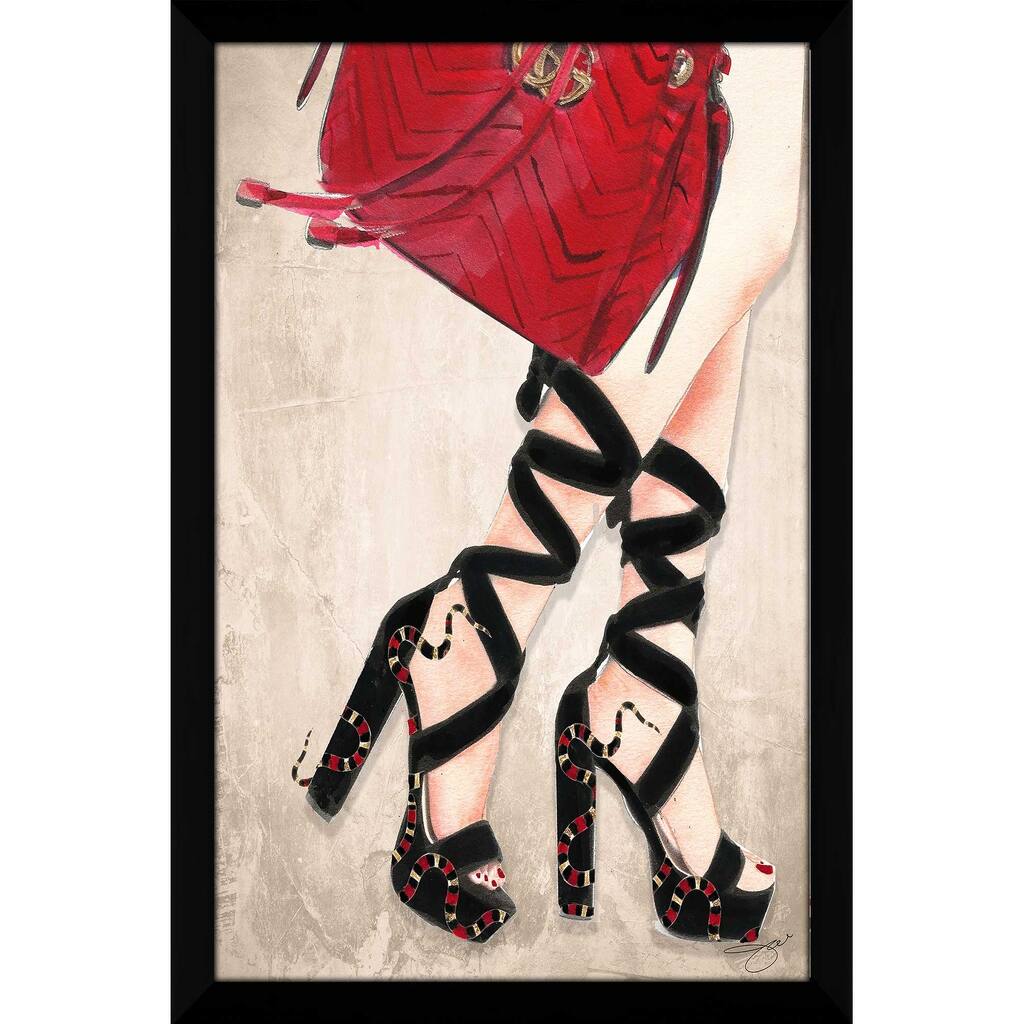 "Red Snake with Heels" by Jodi Print on Acrylic