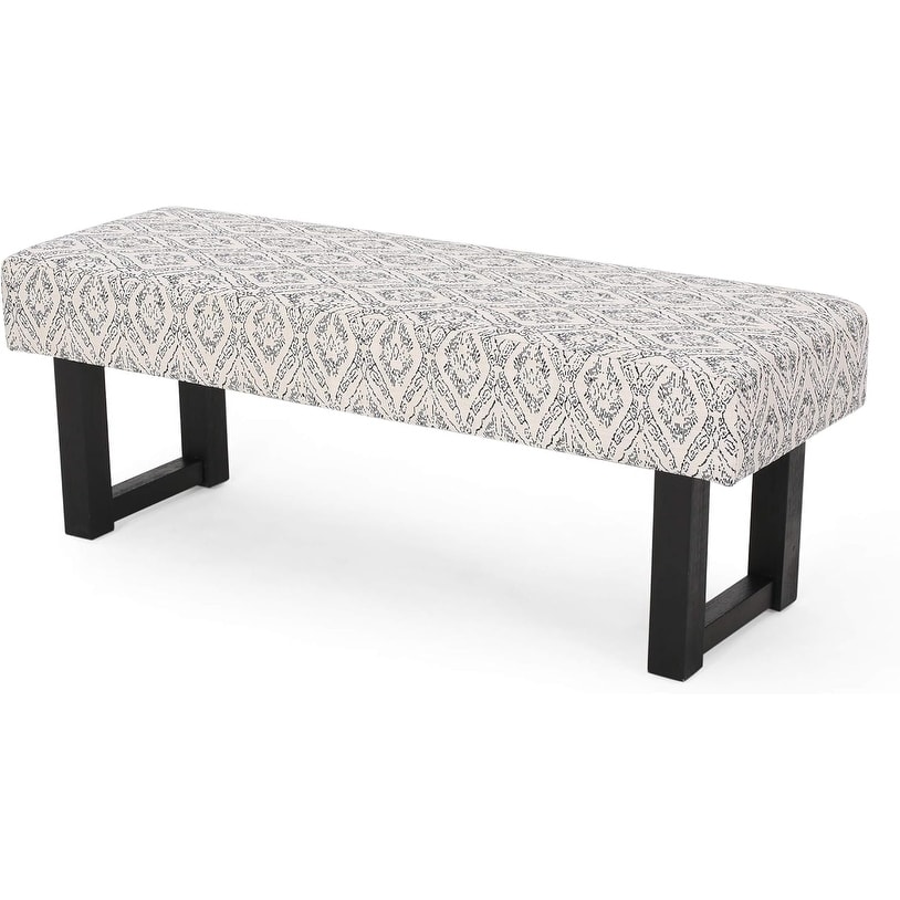 White Black Indoor Bench Leisure Bench Lounge Bench with Wood Legs, Rustic Window Bench Corridor Bench