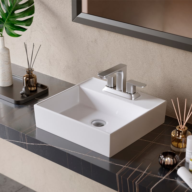 Karran Venda KBF516 2-Handle Two Hole Centerset Faucet Bathroom Faucet with Matching Pop-up Drain