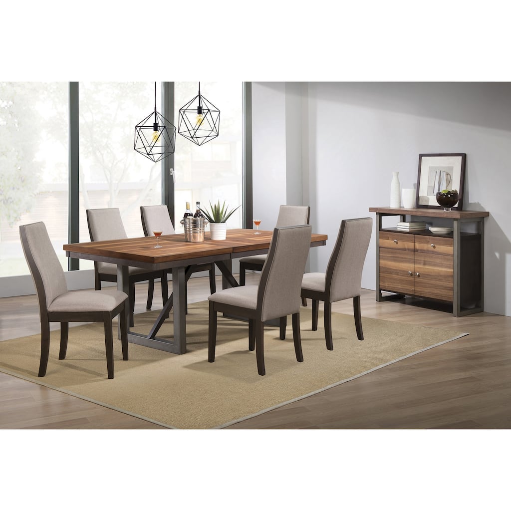 Holloway Natural Walnut and Grey 7-piece Dining Set