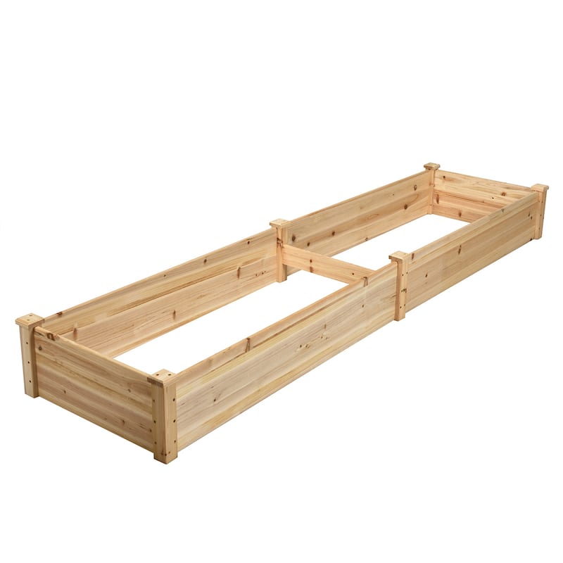 Costway Raised Garden Bed Wooden Elevated Planter Box Herbs Flowers - See Details