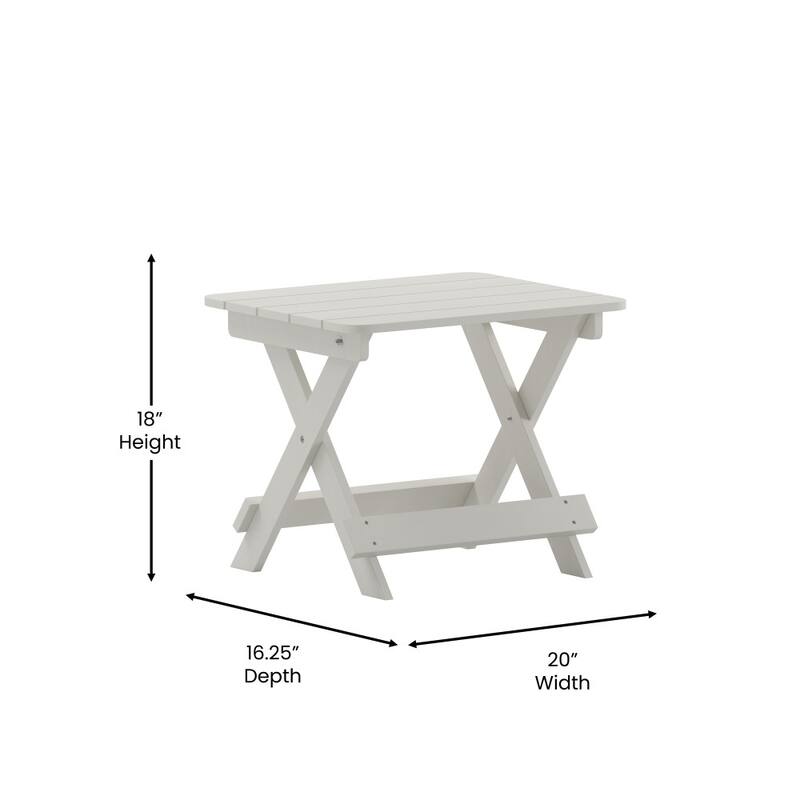 Commercial Grade All-Weather Portable Folding Adirondack Side Table