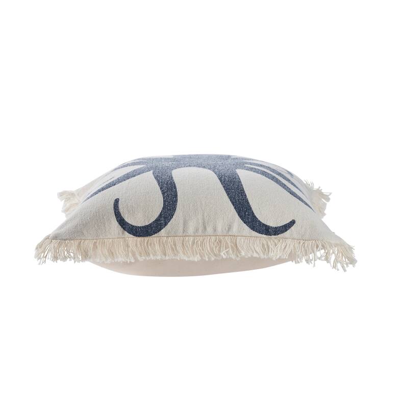 Tate Octopus Fringed Throw Pillow by Sevita