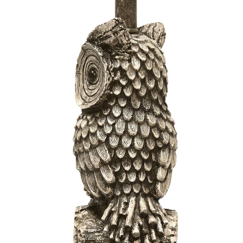 Simple Designs Polyresin Gazing Brown and White Night Owl Novelty Bedside Table Desk Lamp - L: 9.95" x W: 9.95" x H: 19.85"