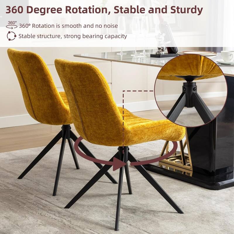 XINMICS Upholstered Dining Chairs Swivel Accent Armchairs
