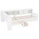 preview thumbnail 21 of 34, L-Shaped Twin Platform Bed with Trundle, Solid Wood Frame, Built-In Drawers & Shelves, No Box Spring Needed