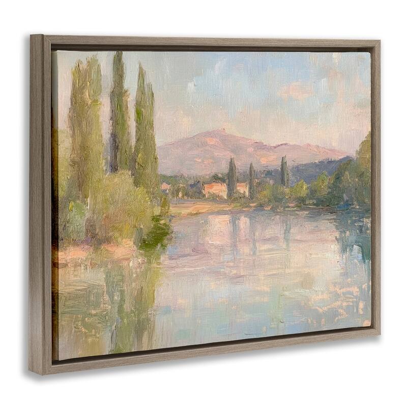 Stupell Place By The Lake Framed Floater Canvas Wall Art Design By Petal Prints Design