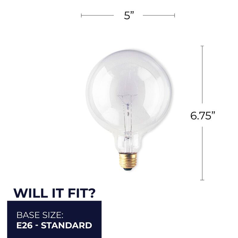 Bulbrite Multi Pack of Dimmable Clear Globe Incandescent Bulb