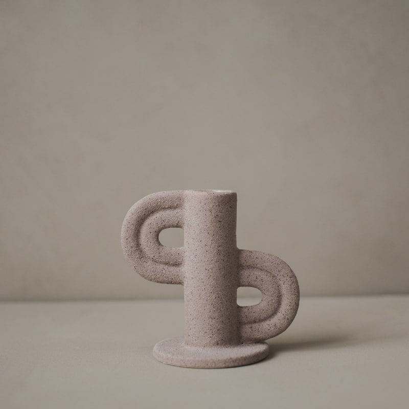 Swirl Slide Tabletop Ceramic Candle Holder - 4.5"