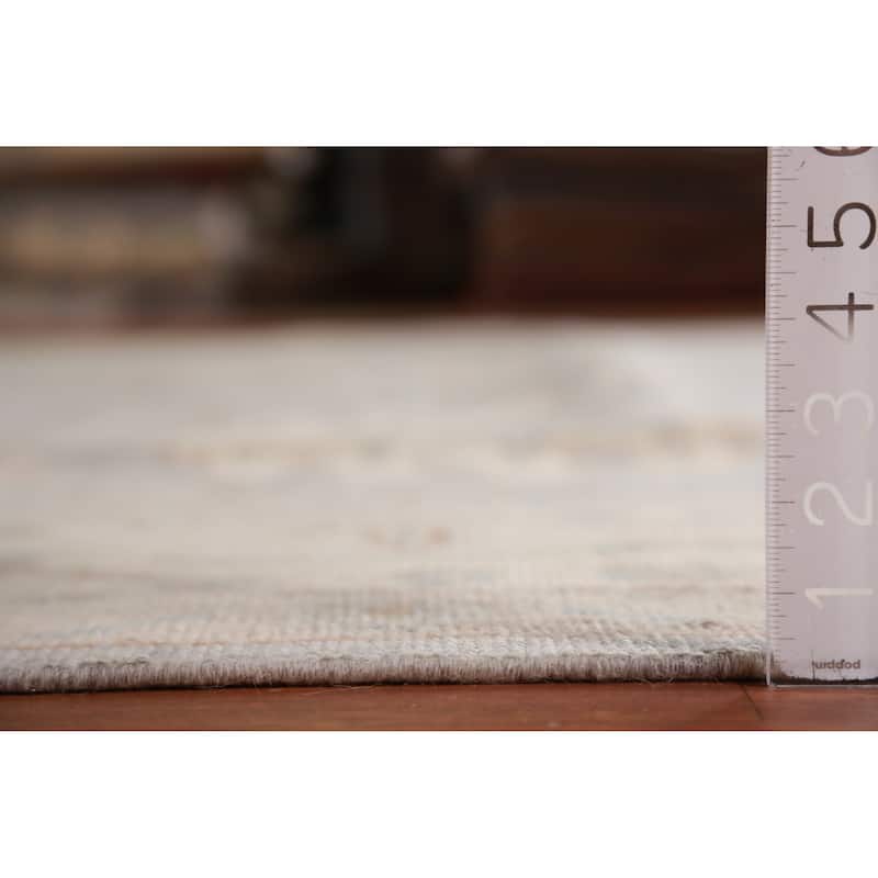 Hand Knotted Oriental 100% Wool Carpet Transitional All-Over Greys & Charcoal Oushak Area Rug - 12' 9'' X 8' 10''