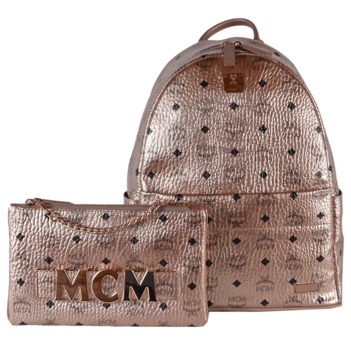 mcm backpack rose gold