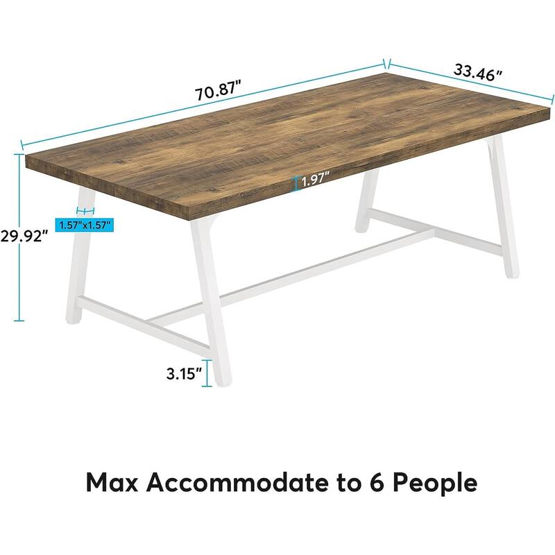 6FT Rectangle Conference Table, 70.87" Meeting Table for 6-8 People