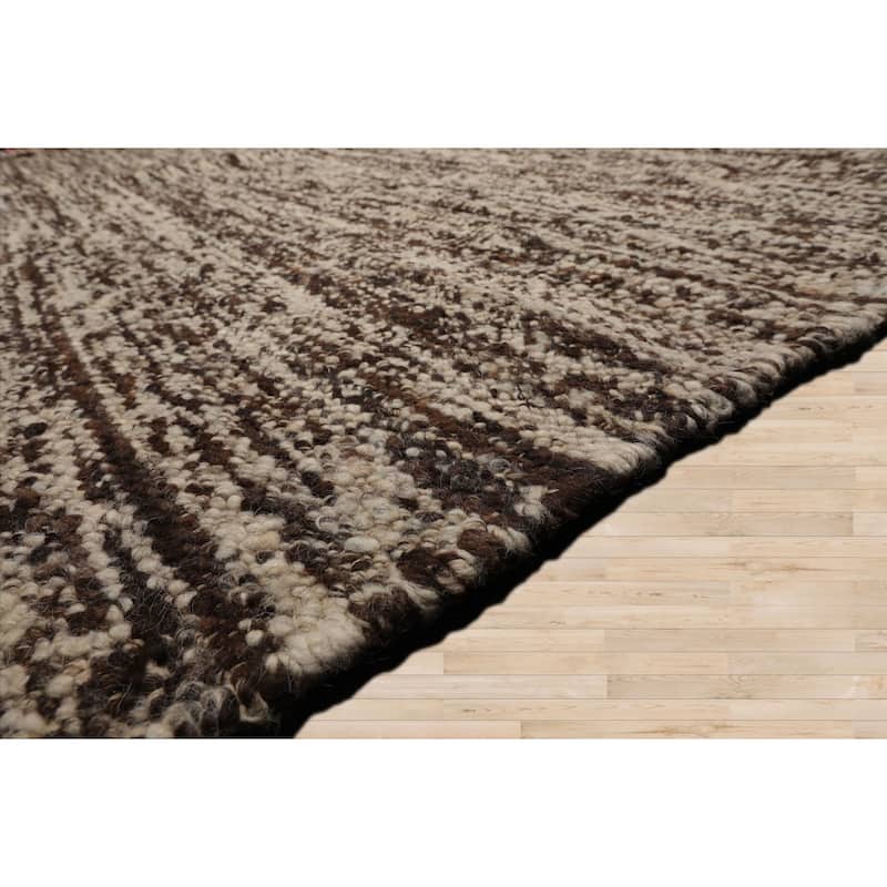 LoomBloom Beige Flatweave Oriental Rug with Hand Woven 100% Wool - 9' 6'' x 11' 7''