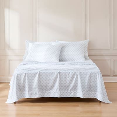 Lush Decor Scallop Fan Gray Sheet Set