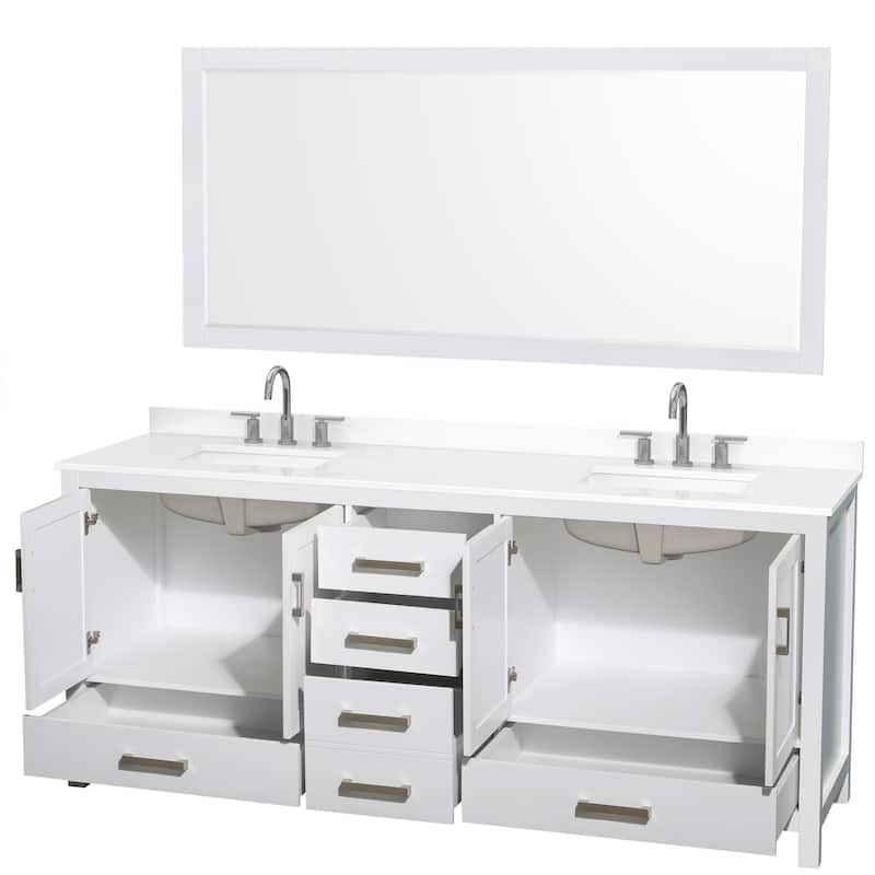 Wyndham Collection WCS141480D-QTZ-US3M70 Sheffield 80" Free Standing