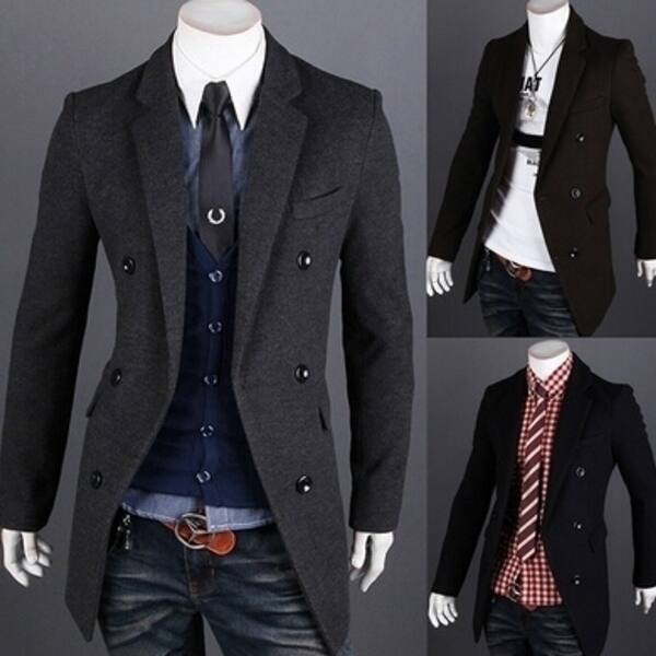 Shop Men S Boutique Woolen Fashion Overcoat Overstock 23028966