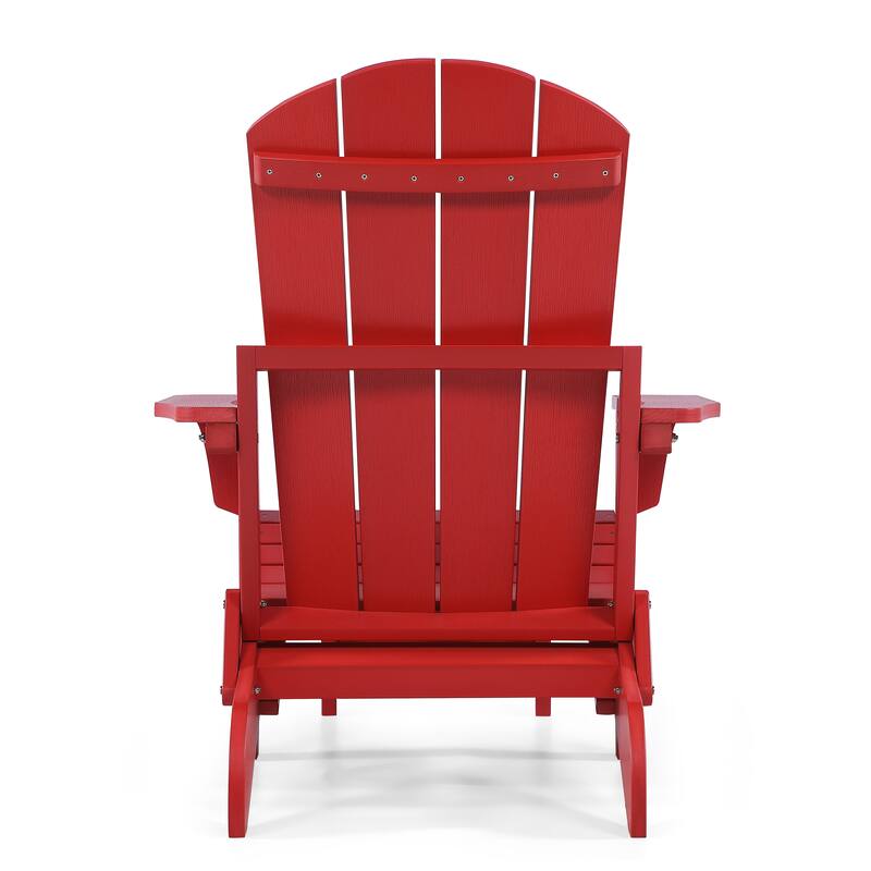 Seaton Folding Poly Adirondack Chair with Pull-out Ottoman, Set of 2
