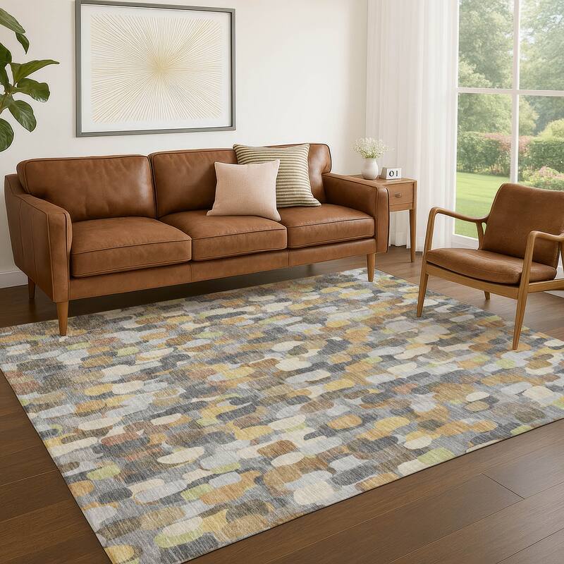 Machine Washable Indoor/ Outdoor Contemporary Drew Chantille Rug