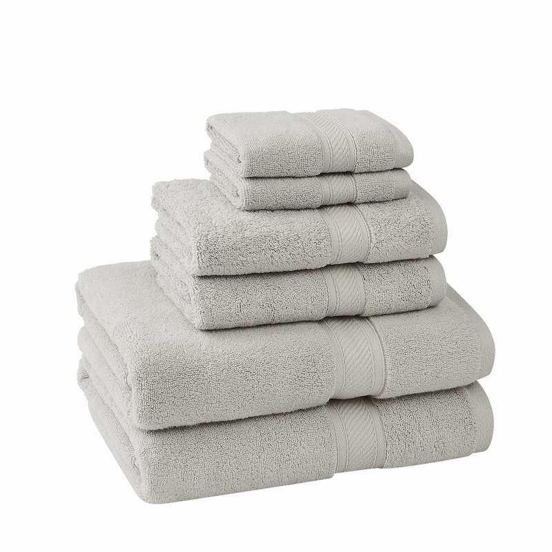Royal Velvet Regal Plush Towel Collection - 6 Piece Towel Set - Light Grey