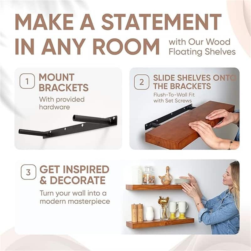 Floating Shelves 24 inch - 6.5"D x 24"W x 1.75"H