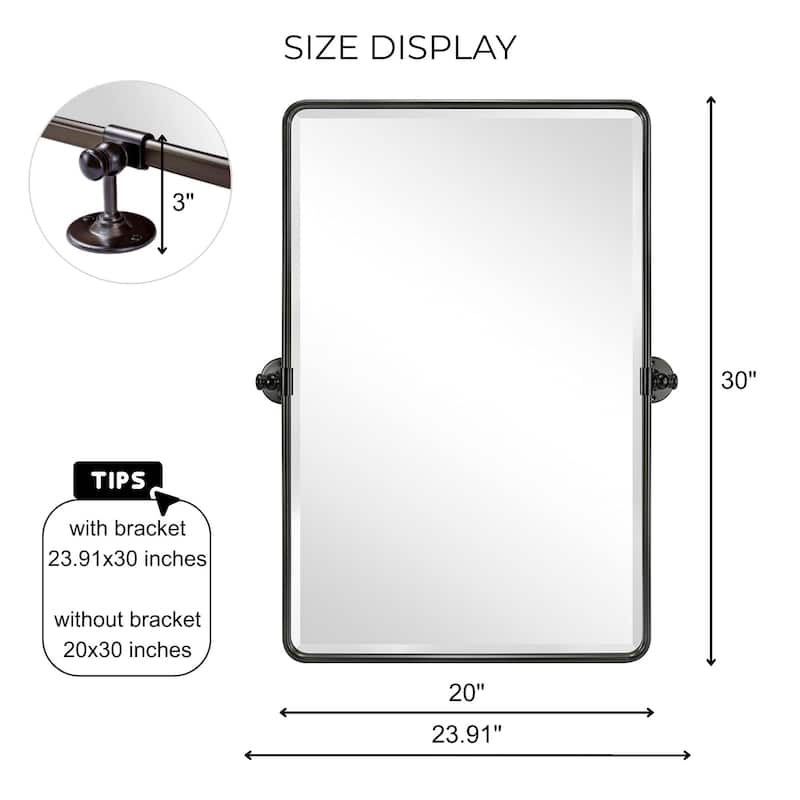TEHOME Woodvale Rectangle Vertical Metal Wall Mirrors