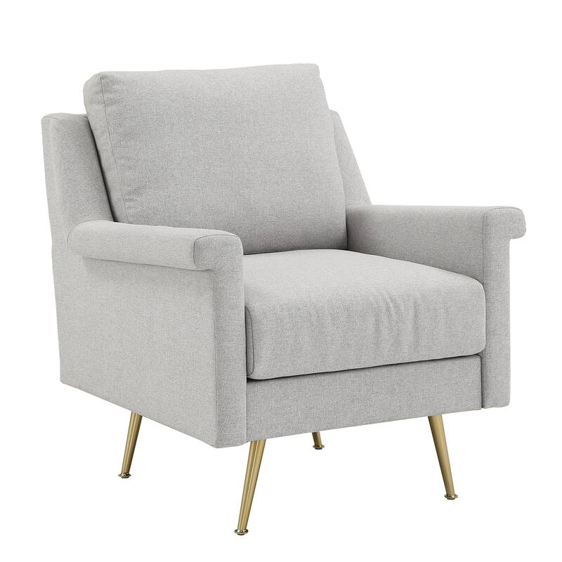 Cade Grey Fabric Accent Chair with Gold Metal Legs by iNSPIRE Q Modern - Grey