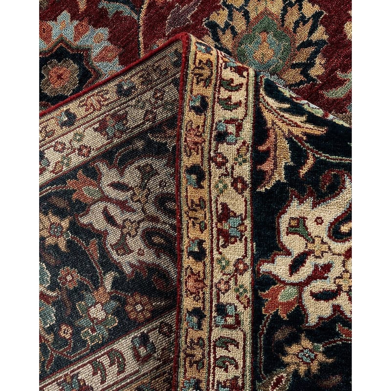 Indo Persian One-of-a-Kind Hand-Knotted Area Rug - Red, 9' 1" x 11' 9" - 9' 1" x 11' 9"