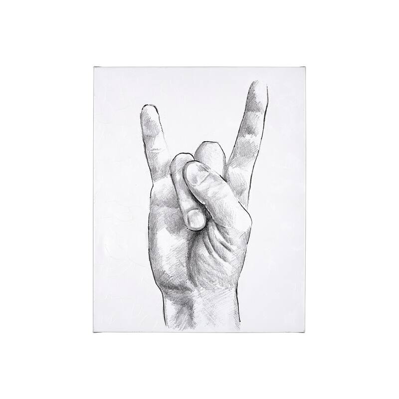Hand Signs IV (28 x 35) Canvas Art Print - Small