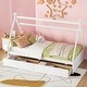 preview thumbnail 2 of 16, Twin Size House-Shaped Platform Kids Bed Frame with Headboard, Footboard, and Two Storage Drawers, Easy to Assemble, White