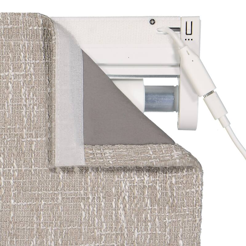 Eclipse Drewton Motorized 100% Blackout Cordless Textured Roman Shade