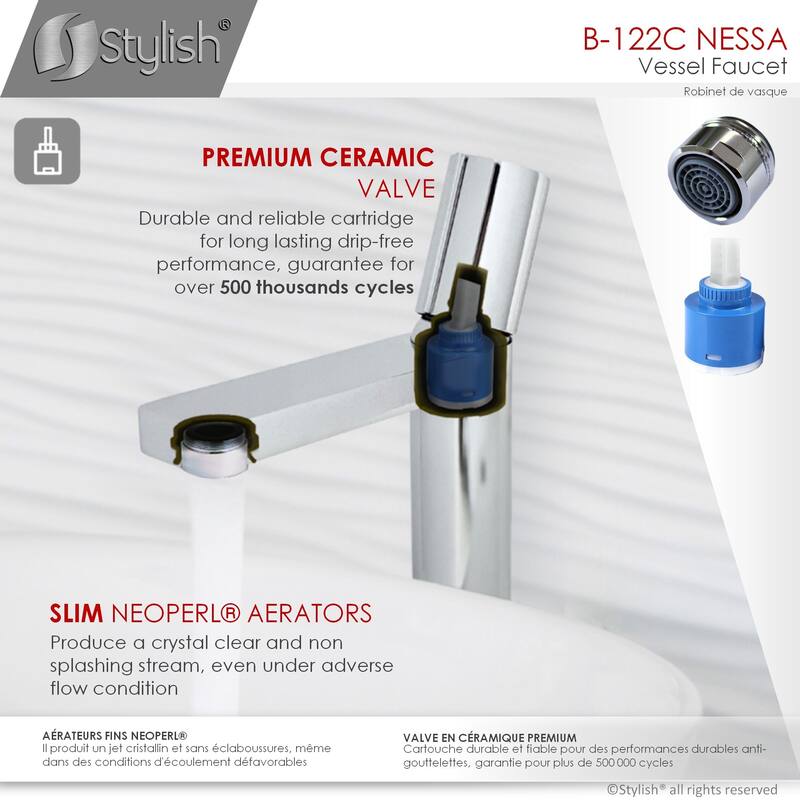 Stylish Nessa Single Handle Ht 12 1/2" Vessel Bathroom Faucet B-122