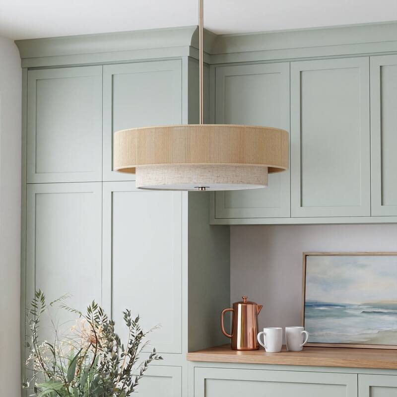 CO-Z 18 in 4-Light Dimmable Semi Flush Mount Fabric Ceiling Light Pendant - 18"