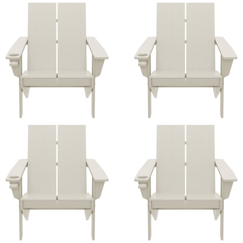 Coastin Modern Poly Adirondack Chair (Set of 4), Black