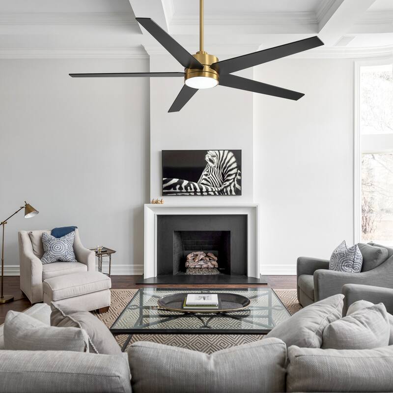 65 in. Integrated LED Indoor Ceiling Fans with Light and Remote Control Included