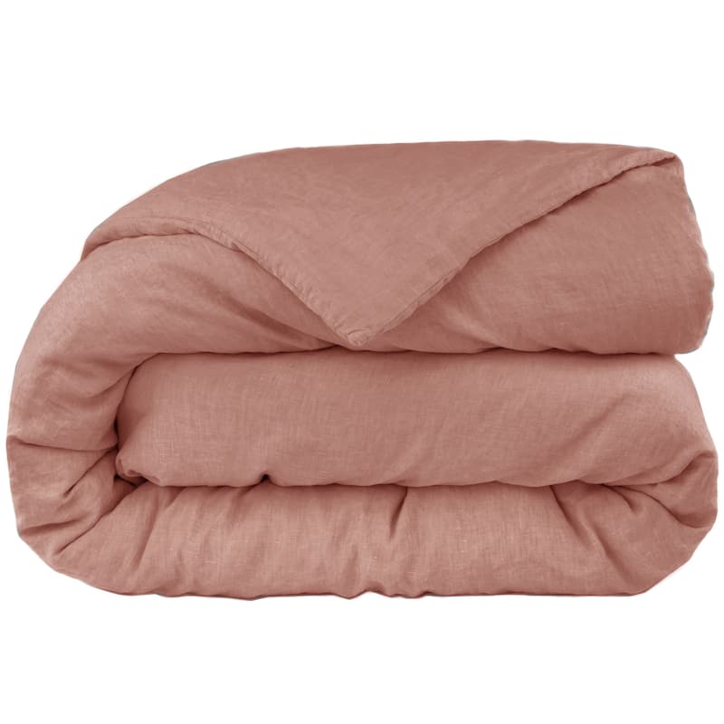 100% French Linen Duvet Cover by BOKSER HOME - Clay - Twin
